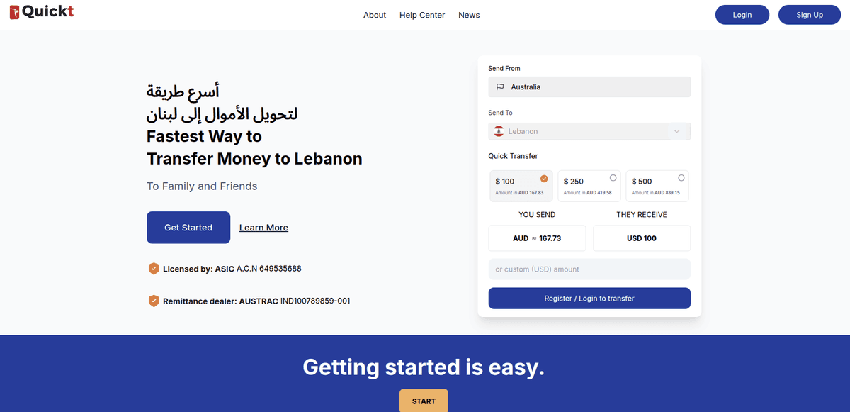QuickT - Instant Money Transfer to Lebanon