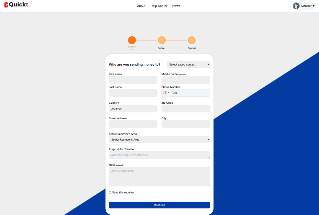 QuickT - Instant Money Transfer to Lebanon