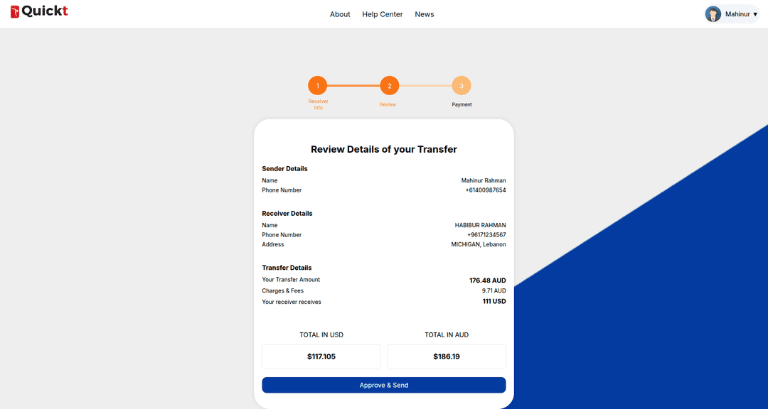 QuickT - Instant Money Transfer to Lebanon
